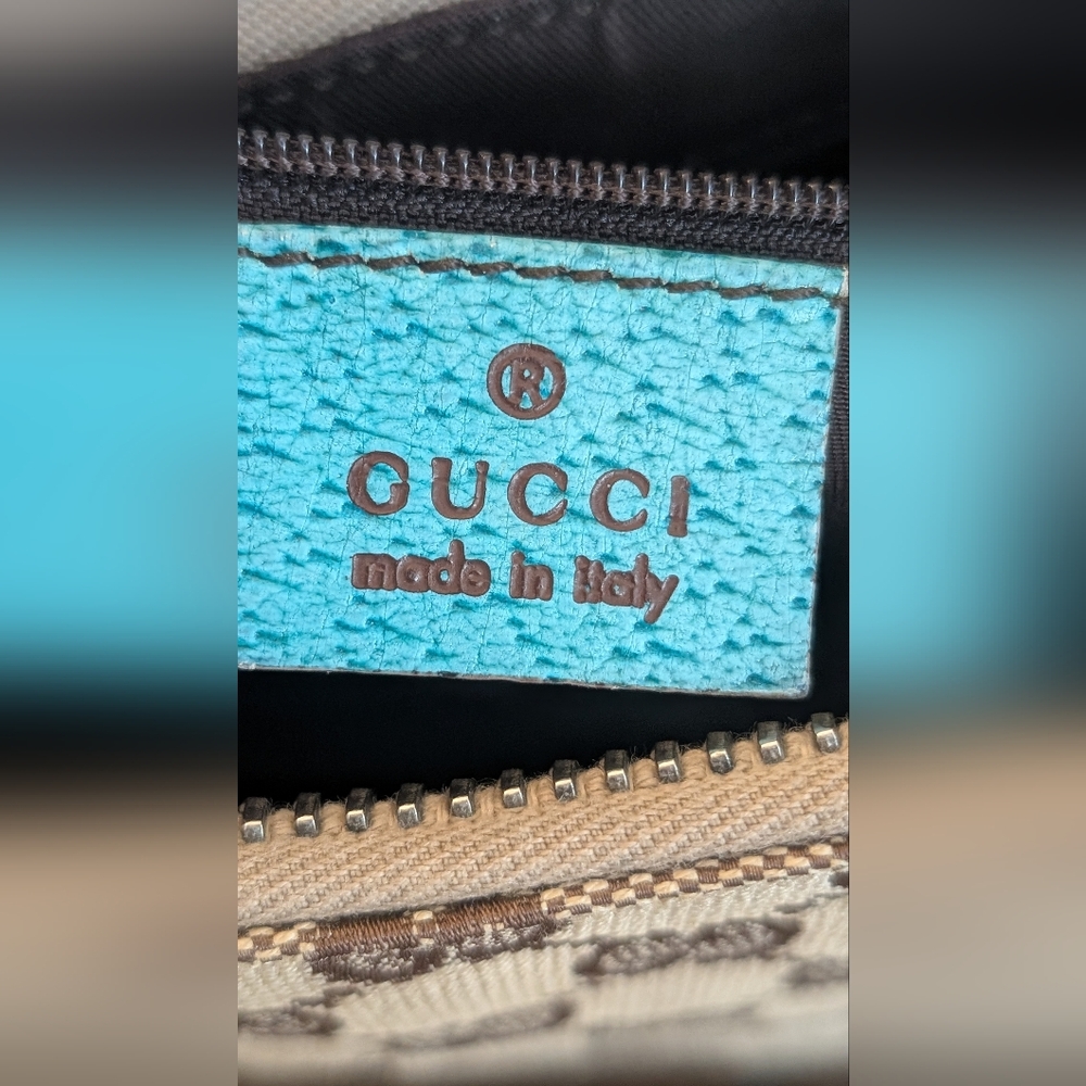 Gucci GG‎ Beige and Tiffany Blue Women's Top handle - Picture 9 of 12